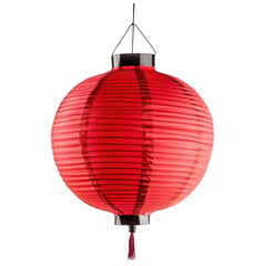 Fototapeta premium Traditional Red Chinese Lantern Isolated on White - A Perfect Image for Celebrating Festivals and Cultural Events Transparent background