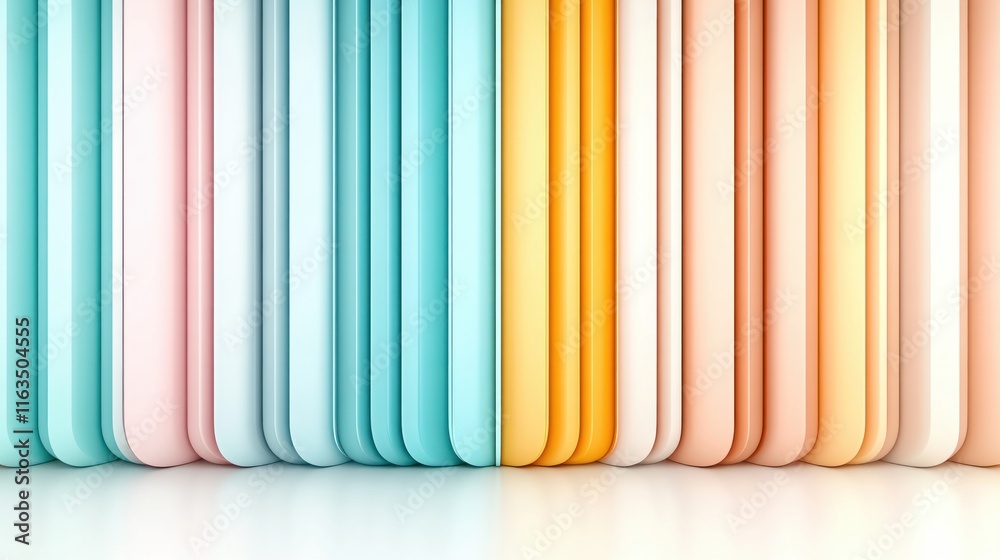Aufkleber abstract pastel color gradient stripes background modern minimalist design 3d render