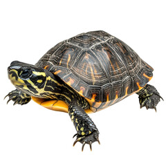 Fototapeta premium Turtle on a White Background Perfect for Educational Materials, Nature Documentaries, and Wildlife Conservation Campaigns Transparent background