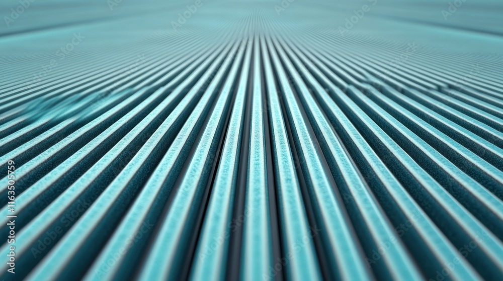 Poster Abstract Teal Parallel Lines Converging Background Texture 3D Render Modern Design