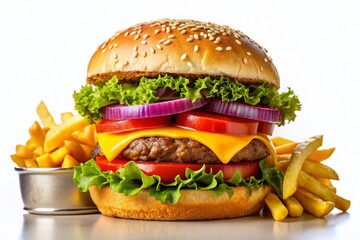 Juicy Cheeseburgers & Golden Fries - Gourmet Food Photography