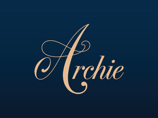 Stylish Name Typography,  Bold & Creative Name Text Design, Unique Archie Text Style