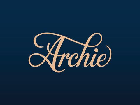 Stylish Name Typography,  Bold & Creative Name Text Design, Unique Archie Text Style
