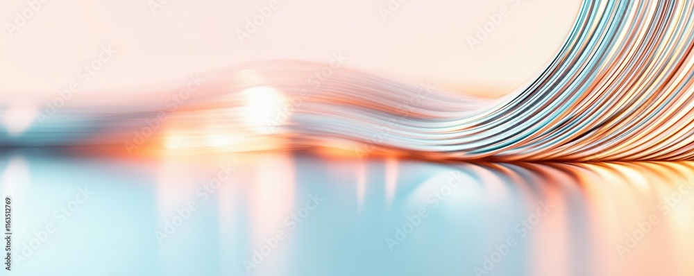 Poster Brushed abstract background concept. Abstract wave design with smooth curves and soft colors for creative projects.
