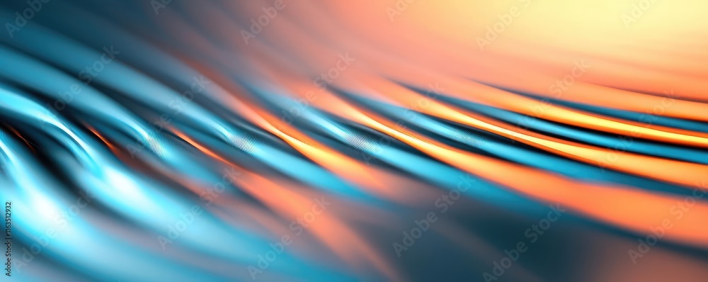 Aufkleber brushed abstract background concept. abstract waves of color blending in soothing blue and orange to