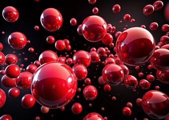 Red Floating Spheres in Space - 4K Vertical