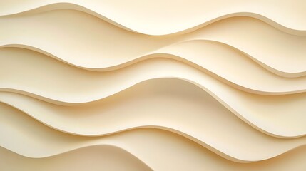 Fototapeta premium Abstract Cream Colored Wavy Layers Design