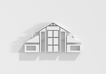 Suburban house. For web design and application interface. Real estate business illustration. 3D render