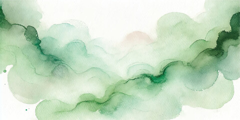 Fototapeta premium Soft Abstract Watercolor Background with Green and Peach Tones