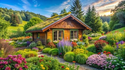 Obraz premium Verdant haven. Eco-friendly home, AI-enhanced.