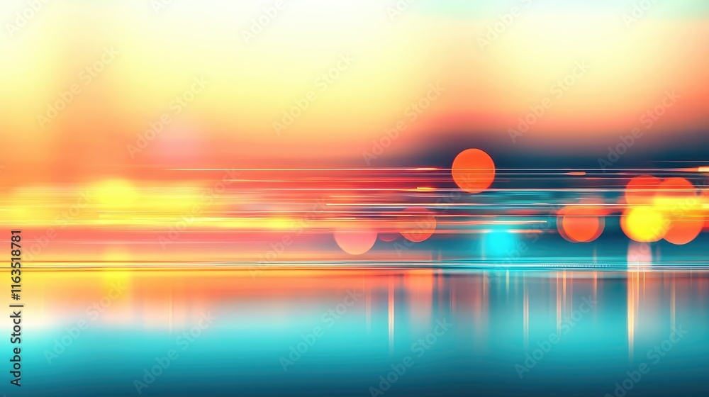 Aufkleber Brushed abstract background concept. Abstract light trails and bokeh effect create a vibrant and colorful background.