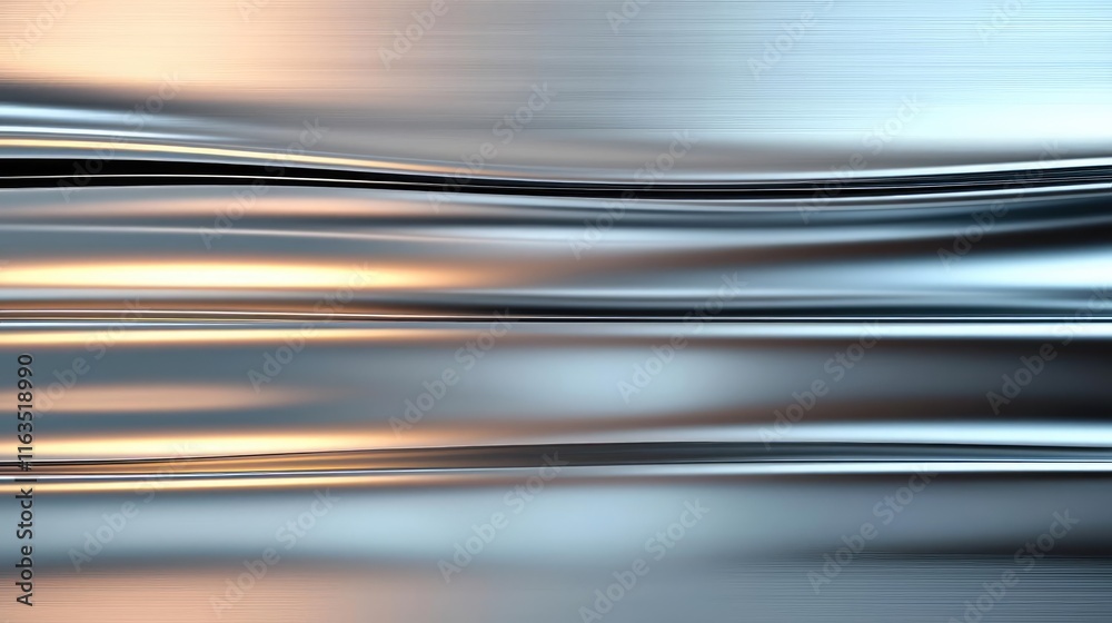 Aufkleber Brushed abstract background concept. Abstract smooth metallic texture with flowing lines and reflective surfaces in soft colors.