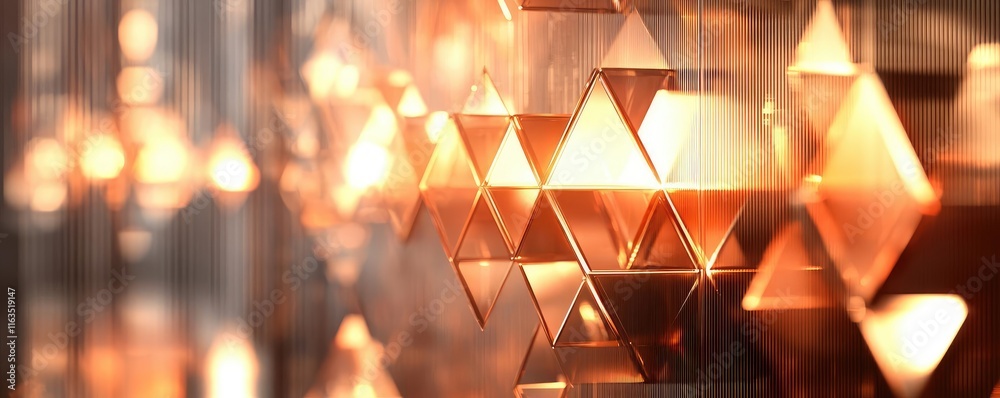 Poster Brushed abstract background concept. Abstract geometric shapes creating captivating light reflections in a modern setting.