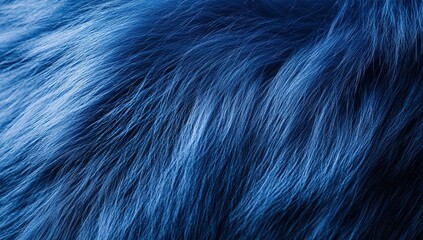 Obraz premium Intense Blue Fur Texture: A Close-Up Study of Deep Blue Hues and Soft Fibers
