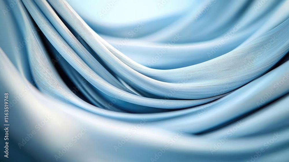 Poster Brushed abstract background concept. Soft blue fabric drapes elegantly, creating a serene and calming atmosphere.
