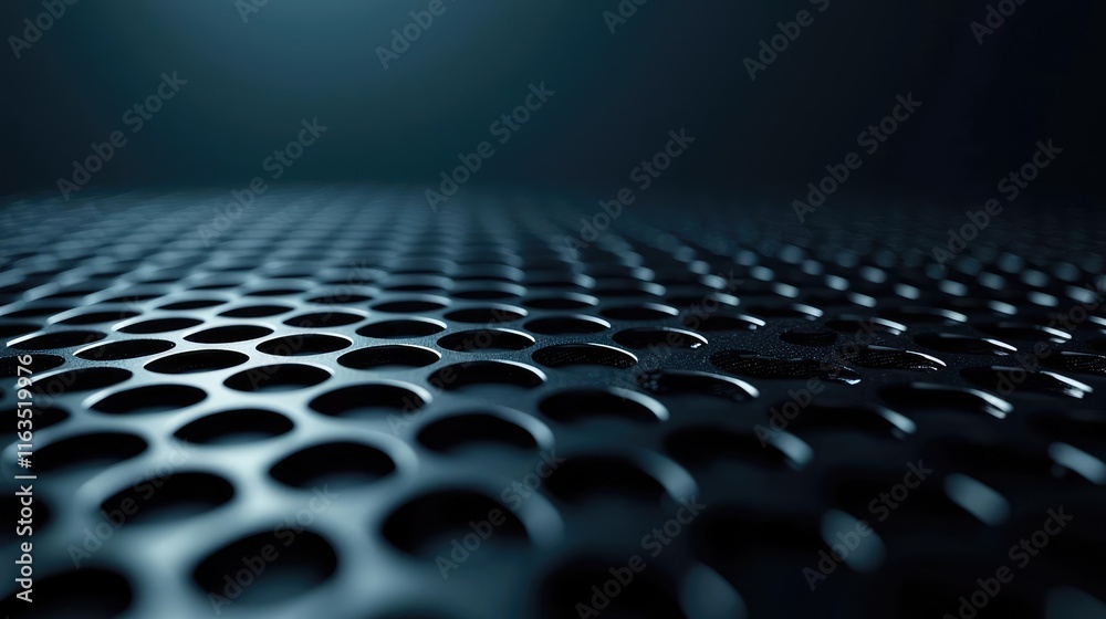 Aufkleber Brushed abstract background concept. Close-up view of a metallic surface with circular textures and dramatic lighting effects.