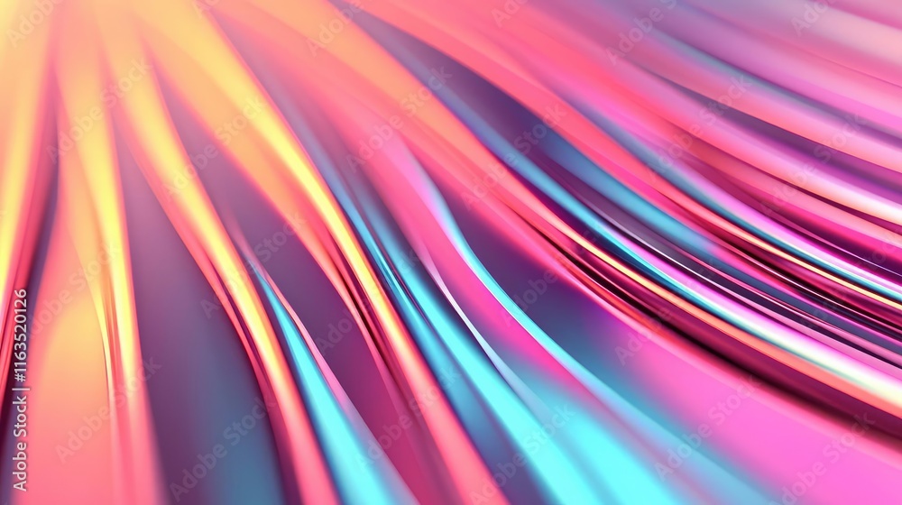 Aufkleber Brushed abstract background concept. Vibrant and colorful abstract wave patterns creating dynamic energy and depth.