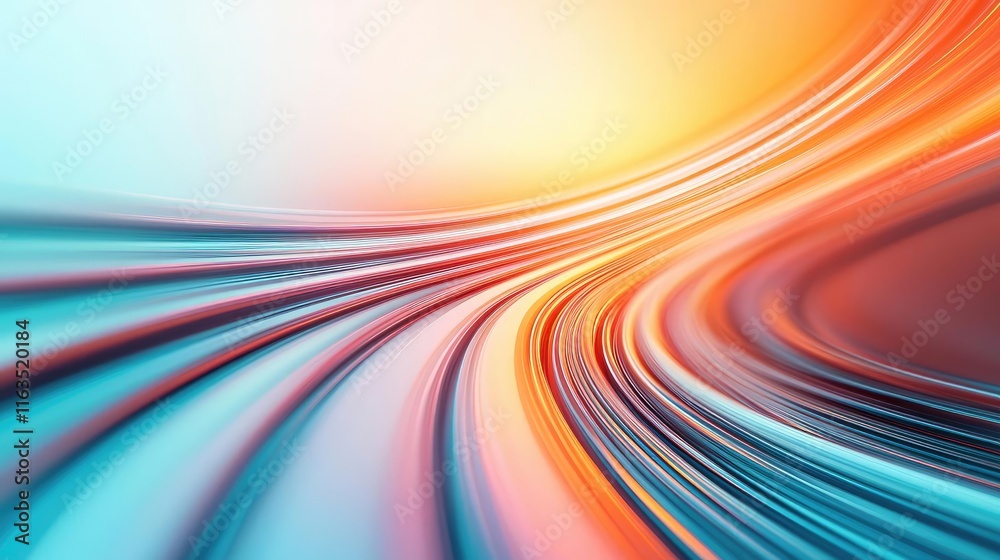 Poster brushed abstract background concept. vibrant abstract curves in blue and orange, symbolizing dynamic
