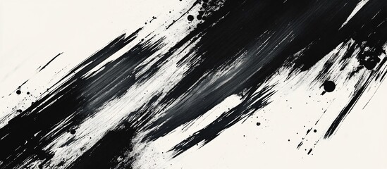 Abstract black paint strokes on white background.