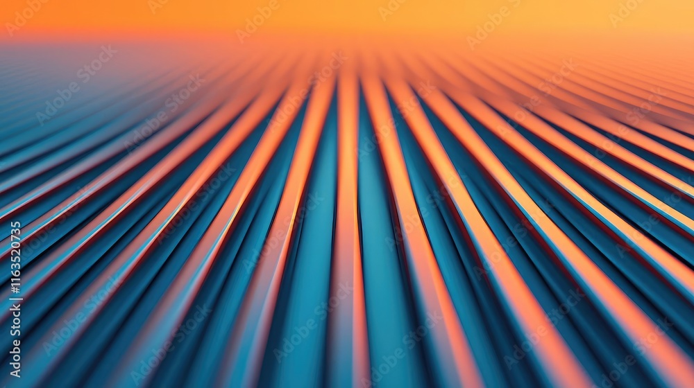Aufkleber Brushed abstract background concept. Abstract lines create a mesmerizing pattern in vibrant colors at sunset.