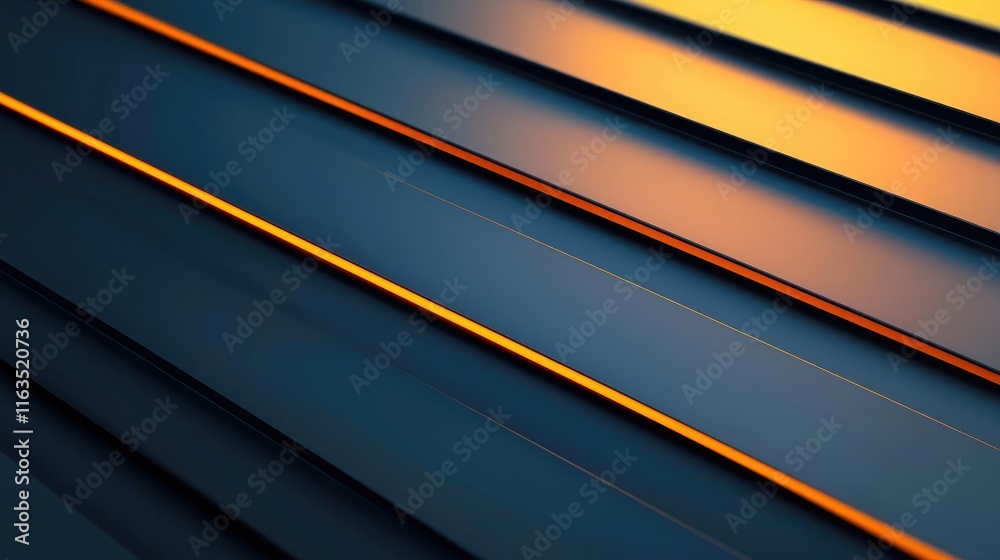 Poster Brushed abstract background concept. Abstract lines create a modern, sleek visual with orange and blue tones.