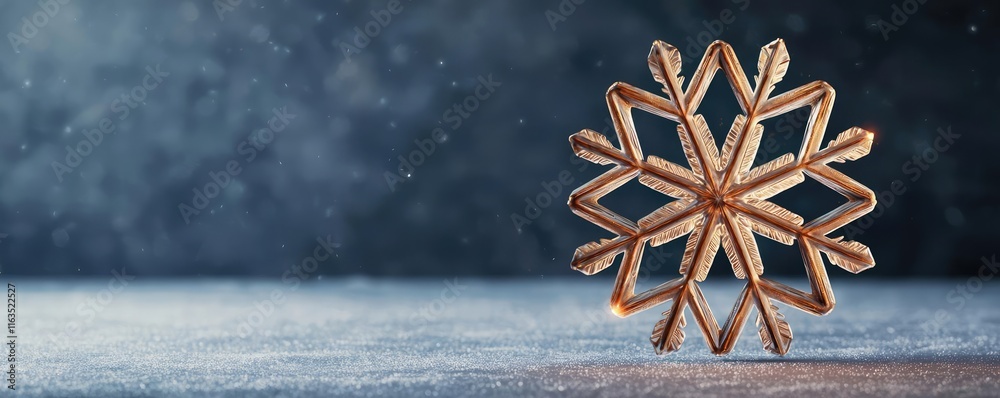 Poster snowflake abstract background idea. a beautifully crafted snowflake decoration on a textured surface