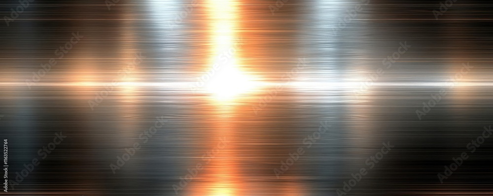 Poster Brushed abstract background concept. Abstract light reflections with metallic surface creating vibrant visual effects.