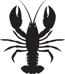 Lobster silhouette isolated on white background. Vector illustration.