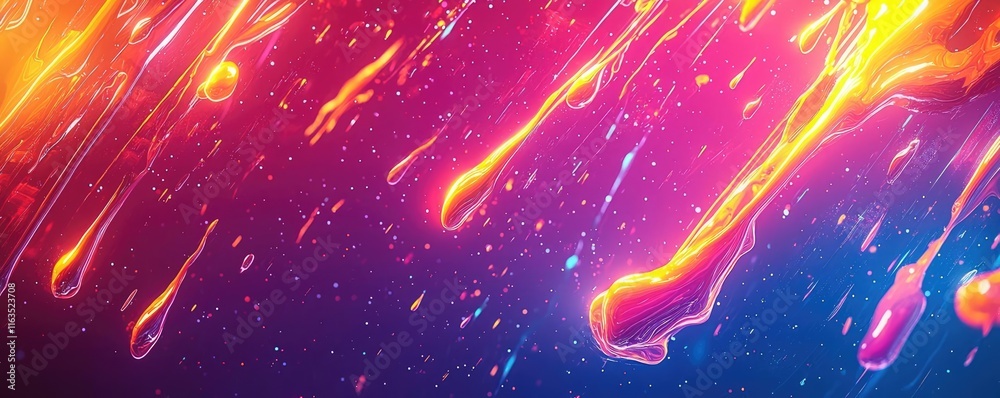 Poster Splatter abstract background concept. Vibrant abstract background with flowing colors and light streaks for dynamic designs.