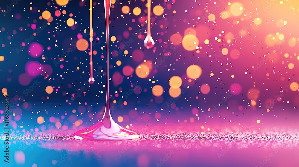 Poster splatter abstract background concept. colorful liquid dripping against a vibrant, sparkling backgrou