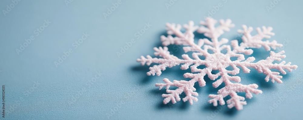 Aufkleber Snowflake abstract background idea. A delicate snowflake design on a soft blue background, symbolizing winter beauty.