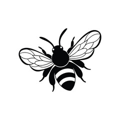 Bumblebee (Bombus) silhouette design, labeled linocut vector illustration.