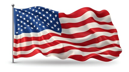 Fototapeta premium Dynamic USA flag art showcasing iconic stars and flowing striped patterns