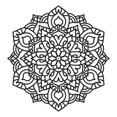 Mandala coloring page for kids and adult
