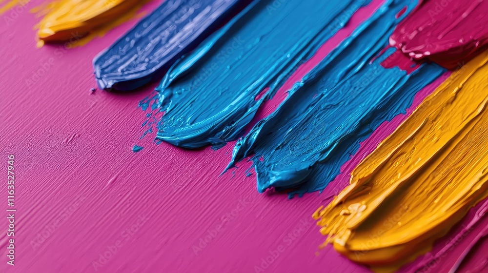 Poster splatter abstract background concept. brightly colored paint strokes on a vibrant canvas for artisti