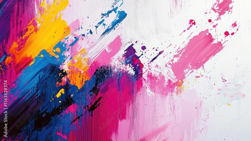 Aufkleber Splatter abstract background concept. Vibrant and colorful abstract paint strokes create a dynamic visual experience.