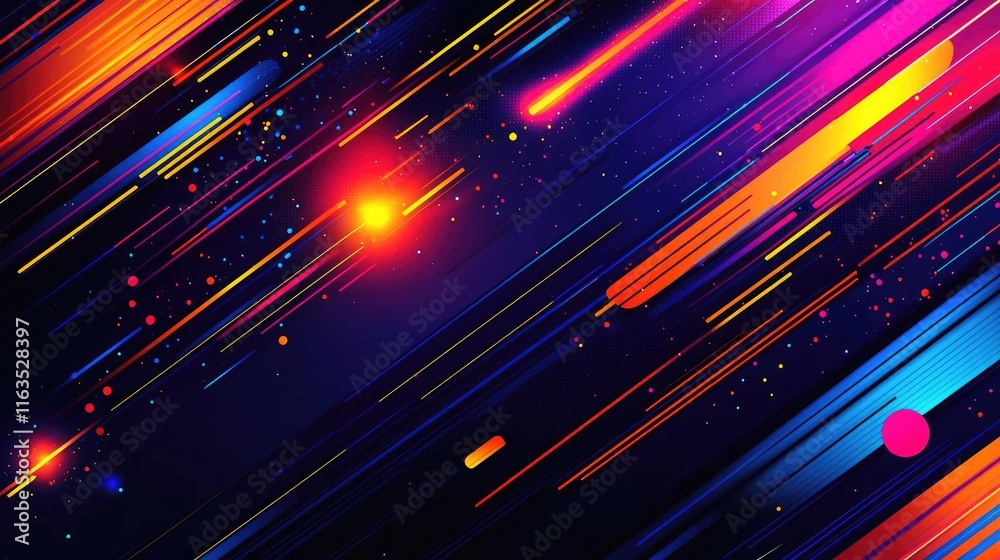 Poster Splatter abstract background concept. Vibrant streaks of color and light create a dynamic, abstract background.