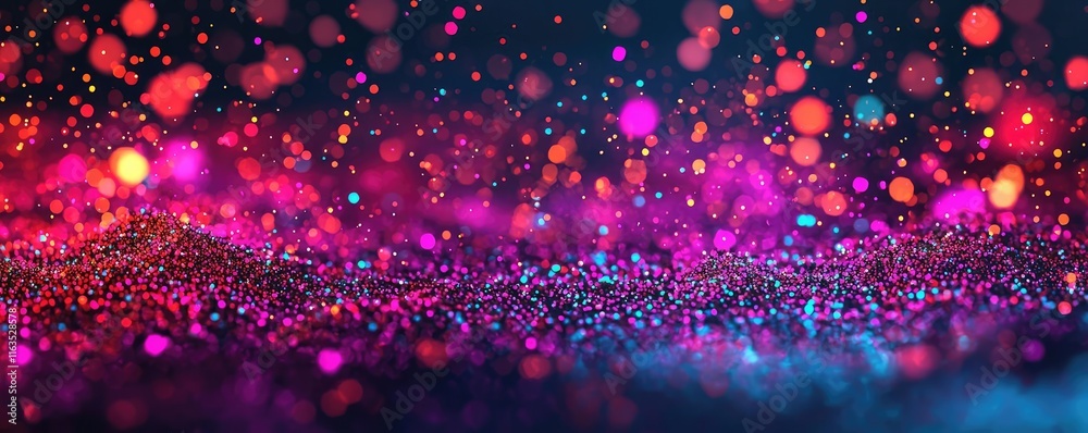 Aufkleber Splatter abstract background concept. Vibrant abstract design with colorful lights and shimmering particles.