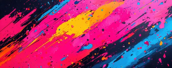 Splatter abstract background concept. A vibrant splash of colors creating an energetic and dynamic abstract background.