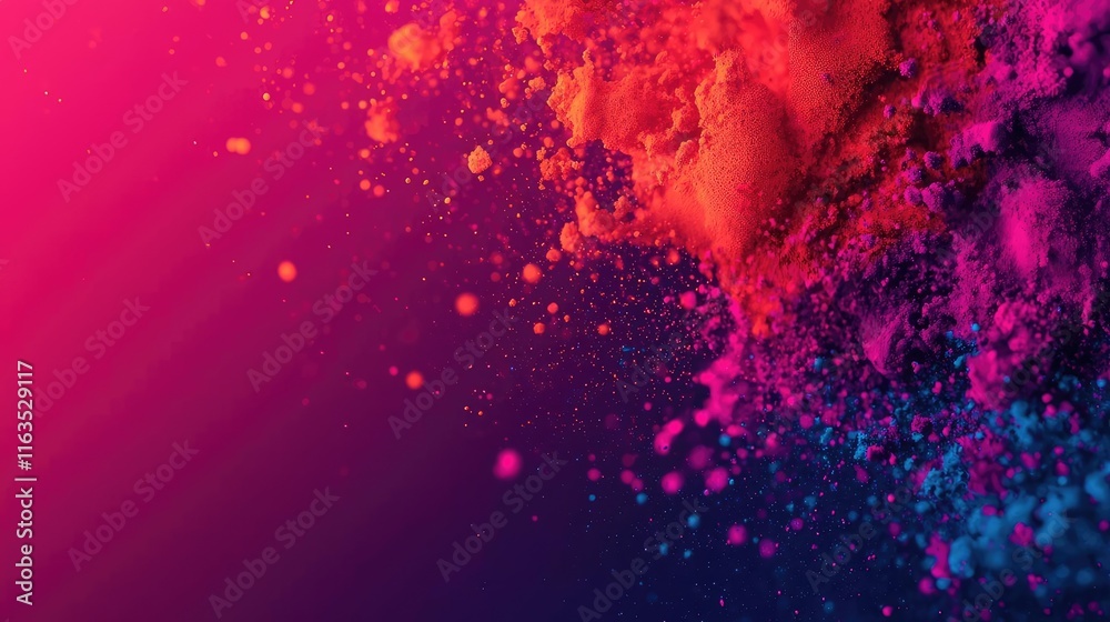 Aufkleber Splatter abstract background concept. Vibrant color powder explosion creating a dynamic and artistic background effect.