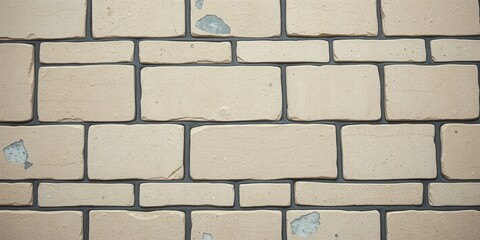 Beige Brick Wall Texture with Dark Grouting Detail