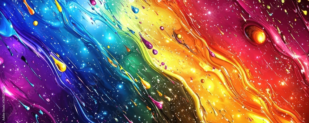Poster splatter abstract background concept. colorful abstract background with vibrant rainbow hues and wat
