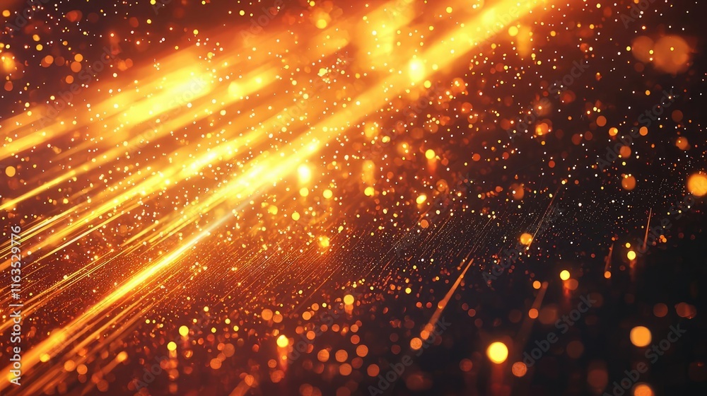 Poster Splatter abstract background concept. Abstract glowing particles and light rays create a vibrant and dynamic background.
