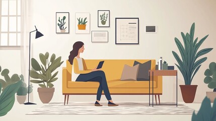 Patient Engaging in Virtual Telehealth Consultation at Home