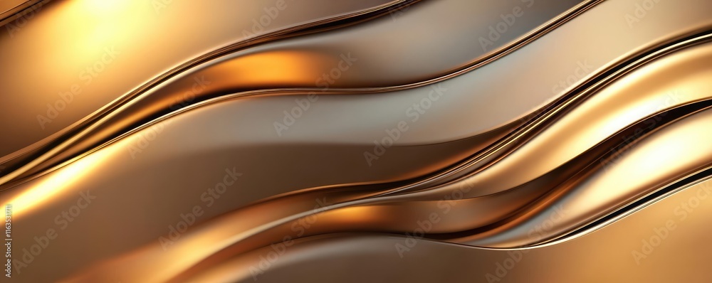 Aufkleber Brushed abstract background concept. Abstract golden wave pattern with smooth lines and gradients for design projects.
