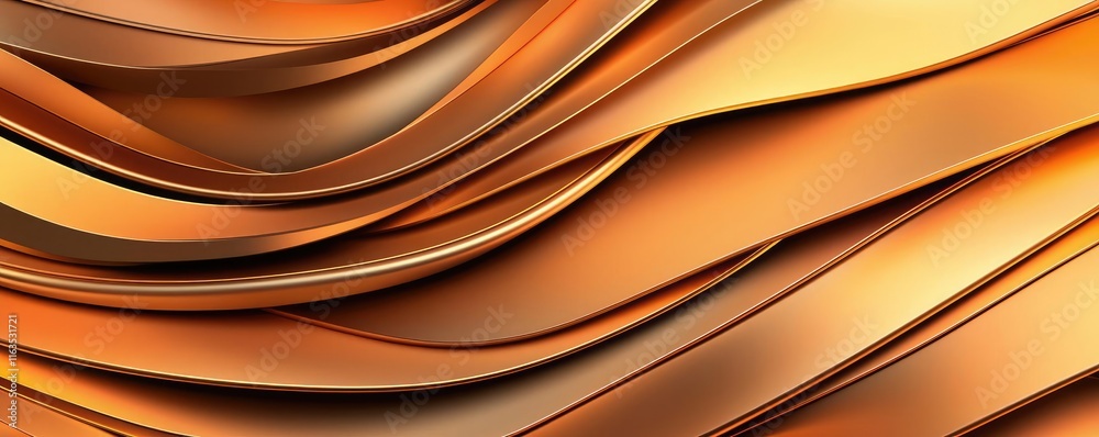 Poster Brushed abstract background concept. Abstract golden waves create a dynamic and elegant background for various designs.