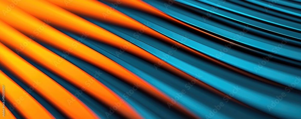 Poster brushed abstract background concept. vibrant abstract wave pattern in orange and blue showcasing flu