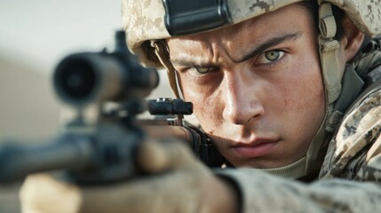 Intense Portrait in Harsh Light with Rugged Background