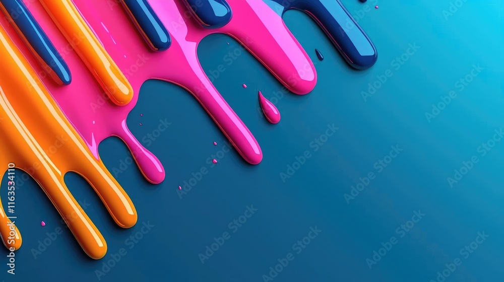 Poster splatter abstract background concept. colorful paint drips create a vibrant and artistic background 