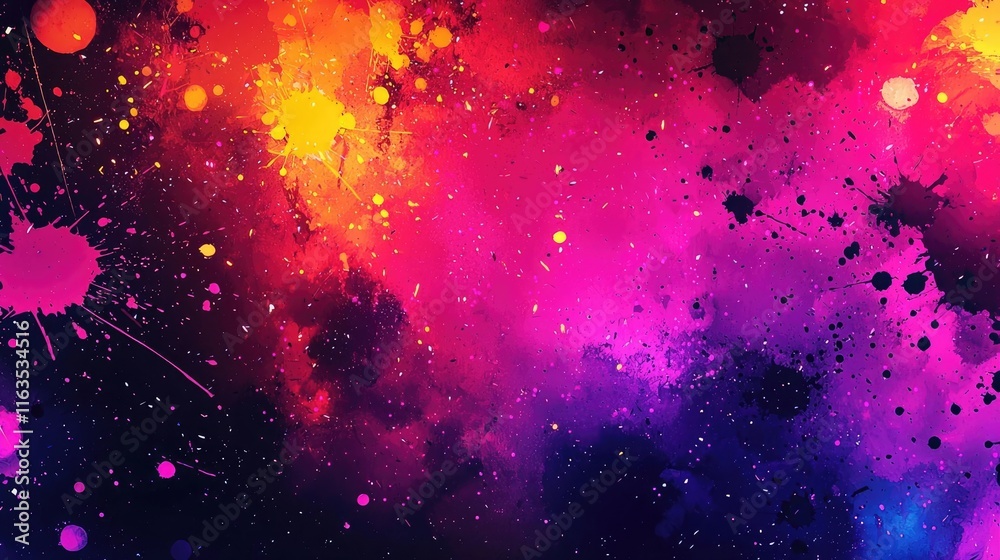 Poster Splatter abstract background concept. A vibrant splash of colors creating an abstract artistic background.